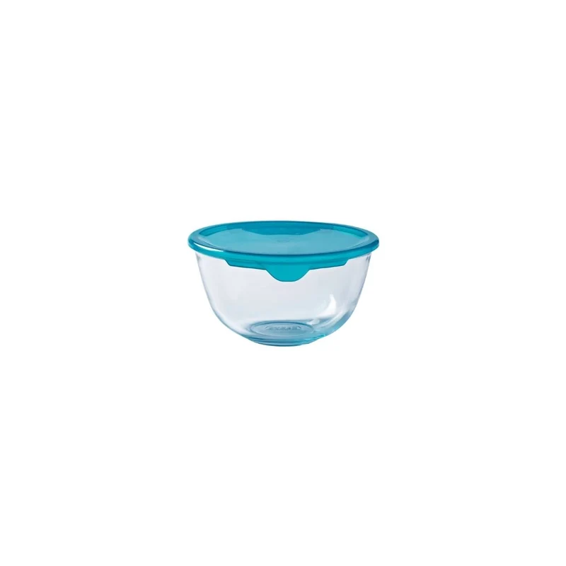 Pyrex 1L Blue Glass Bowl with Lid