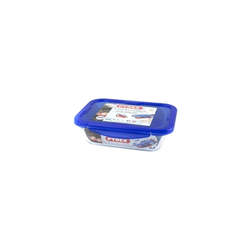 Pyrex Glass Bowl 25x19cm with Blue Lid