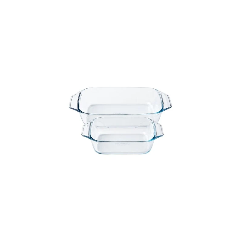Pyrex Glass Bowl Set with Lids, 23cm and 34cm