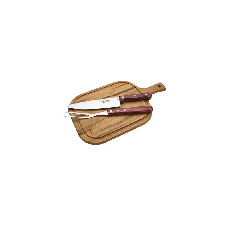 Tramontina Polywood Red BBQ Kit with Cutting Board