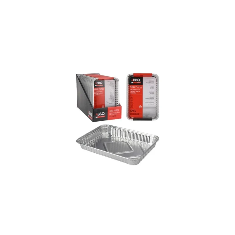 Aluminum BBQ Take-Away Plates Set of 5 Pieces 32x23cm
