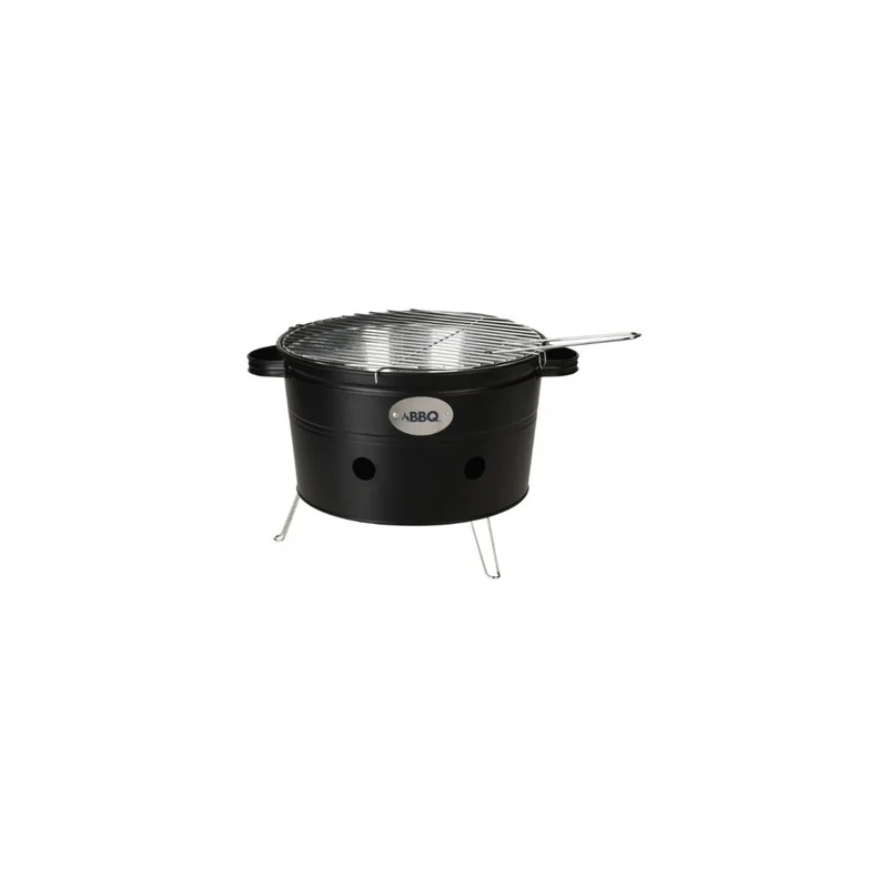 Portable Charcoal BBQ Bucket, Black, 34,5cm