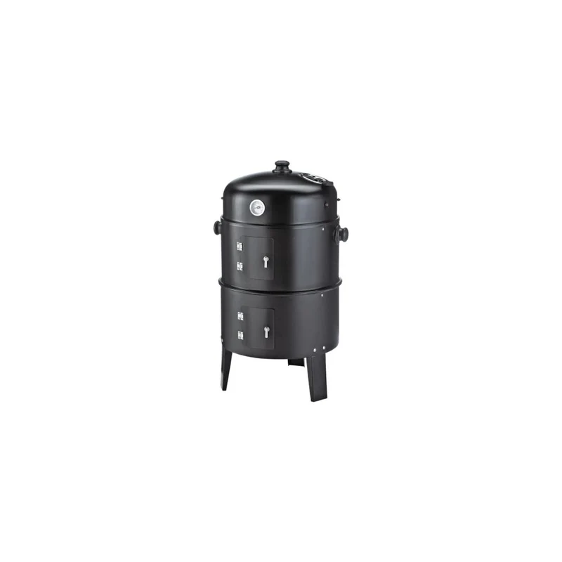 3-in-1 Charcoal BBQ Grill with Chimney and Thermometer