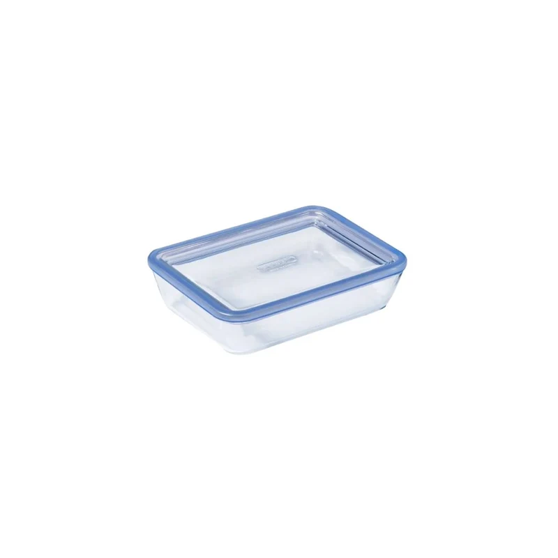 Square Pyrex Glass Bowl with Lid 2,6L