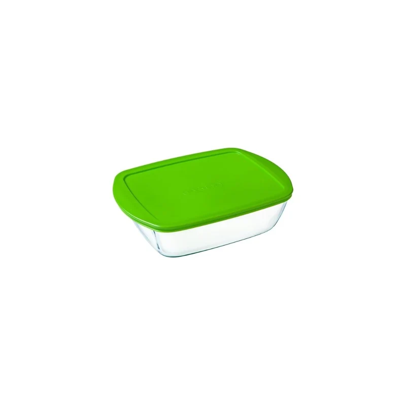 Rectangular Pyrex Glass Bowl with Lid, 2,5L