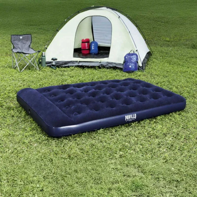 Materasso Gonfiabile Matrimoniale Blu Floccato Bestway 203x152x28