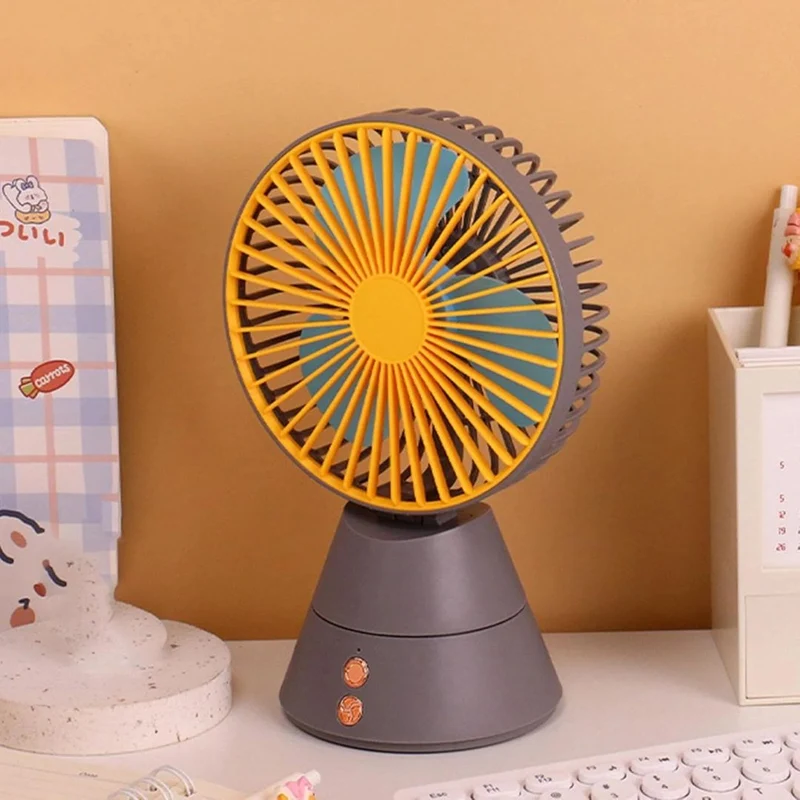 Ventilatore con base rotante mini USB – Portatile, silenzioso e ricaricabile
