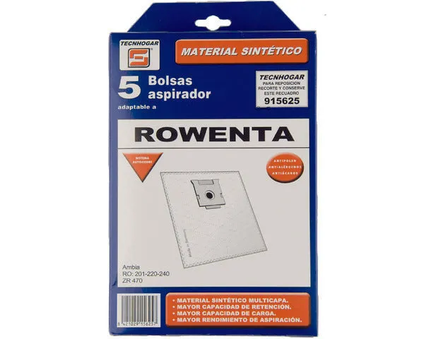 SACO DE ASPIRADOR SINTÉTICO ROWENTA 5 UN.
