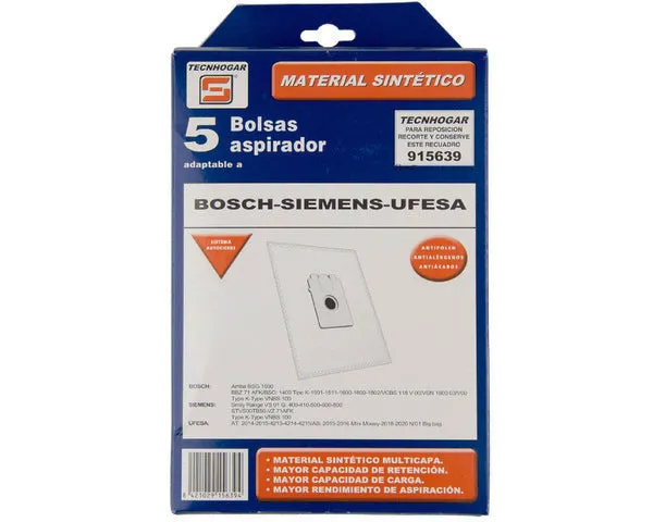 SACO PARA ASPIRADOR BOSCH 915639 5 UNID.