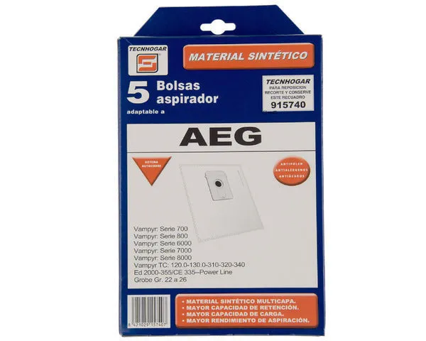 SACO PARA ASPIRADOR SINTÉTICO AEG 5 UN.