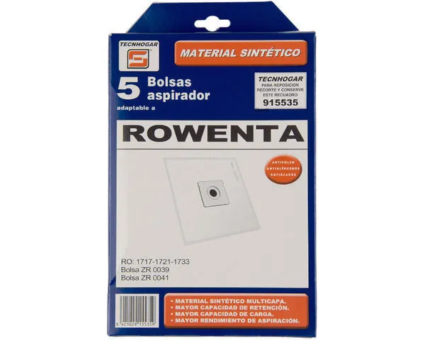 SACO PARA ASPIRADOR SINTÉTICO ROWENTA 5 UN.