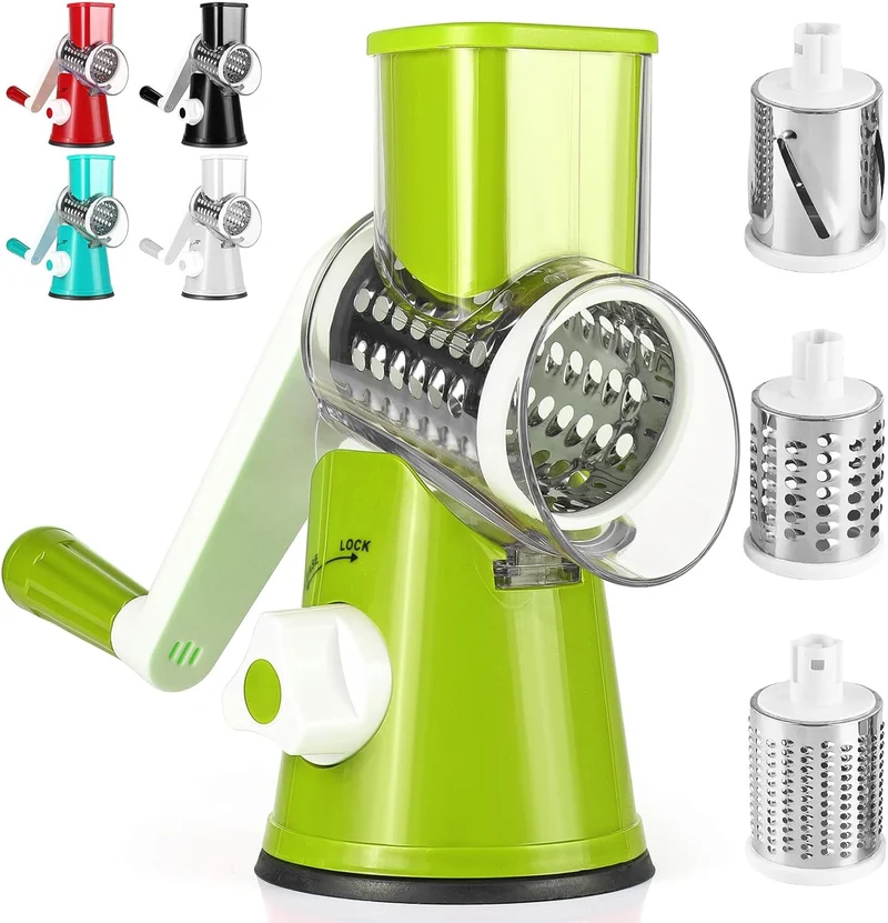 Grattugia Tagliaverdure Manuale 3 in 1 – Facile, Sicura e Multifunzione