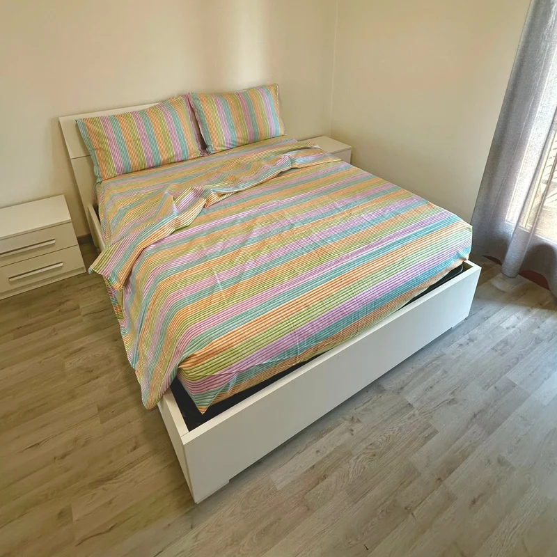Completo Letto Matrimoniale 100% cotone Righe Arcobaleno