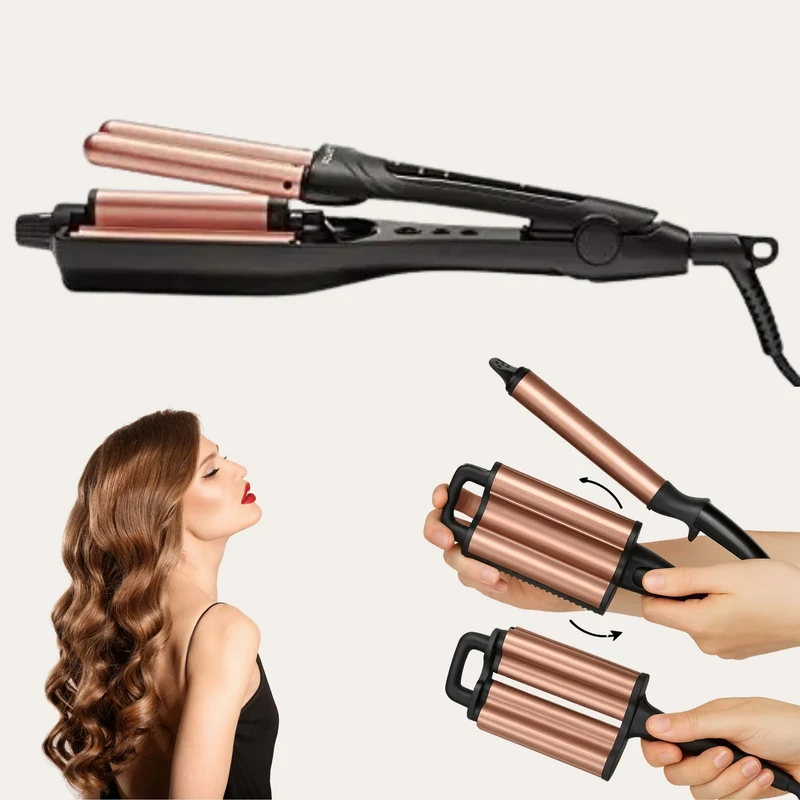 Cecaro Group - Piastra per Capelli 2 in 1 Onde Larghe e Strette in Ceramica