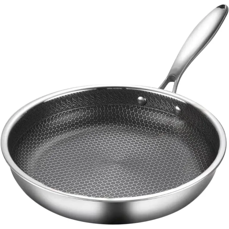 Padella Antiaderente a Nido d'Ape in Acciaio Inox – 24cm