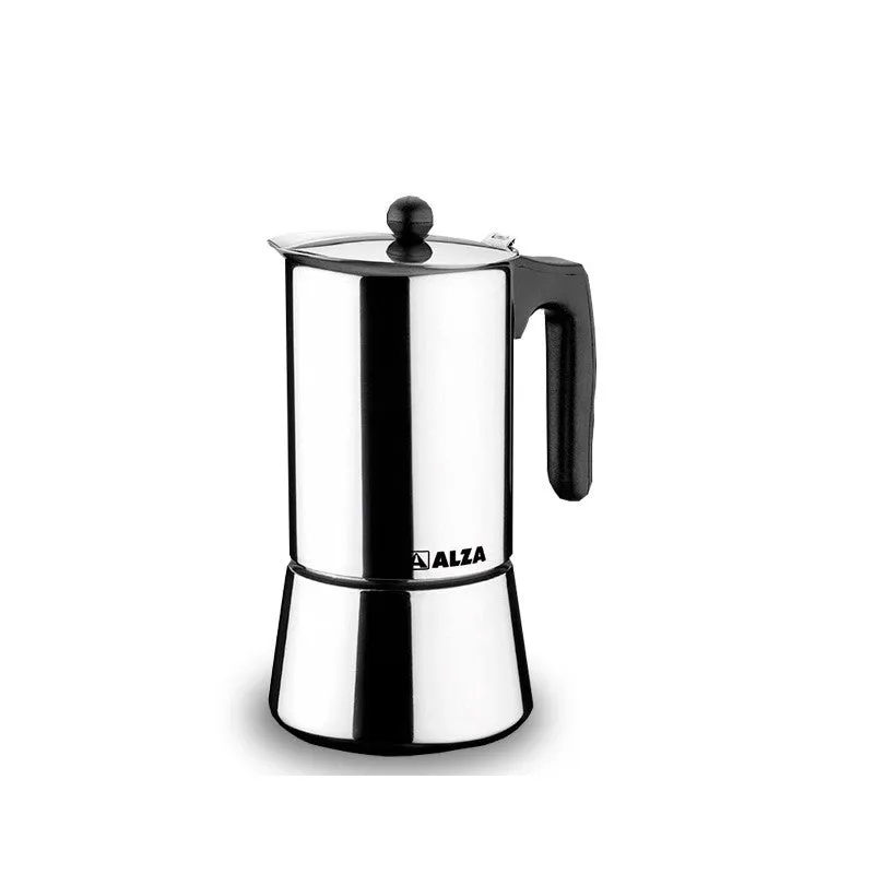 ALZA BASIC Cafeteira italiana em inox 4 chávenas