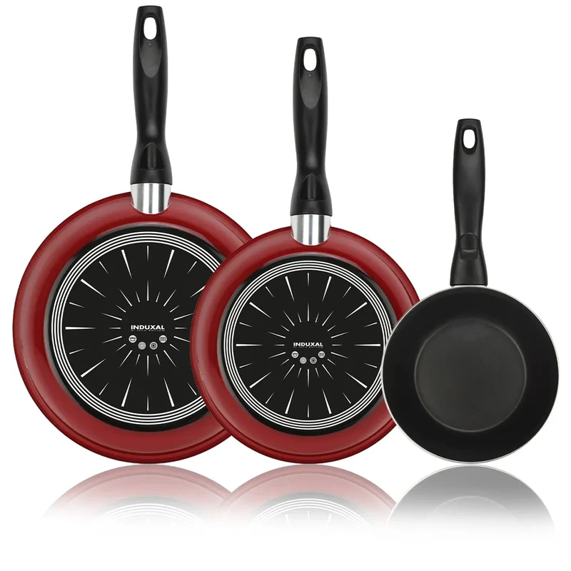 ALZA AKAI conjunto de 3 frigideiras em aço esmaltado 18-20-24 cm.