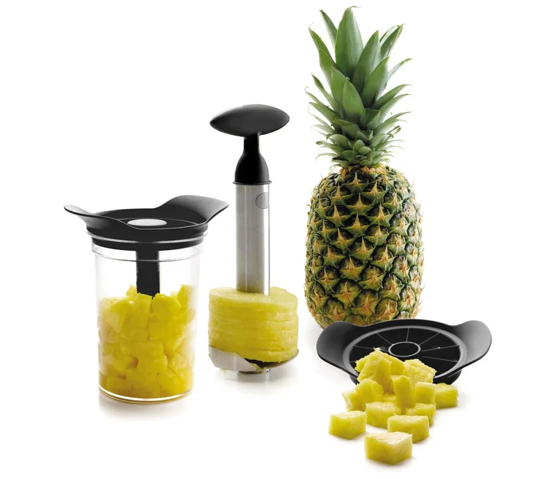 Conjunto de cortador e descascador de abacaxi LACOR com base 60393