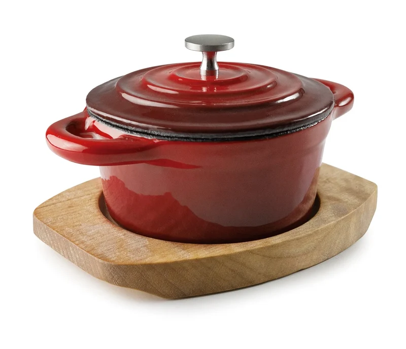 Mini caçarola redonda LACOR com tampa Magma vermelha 25856