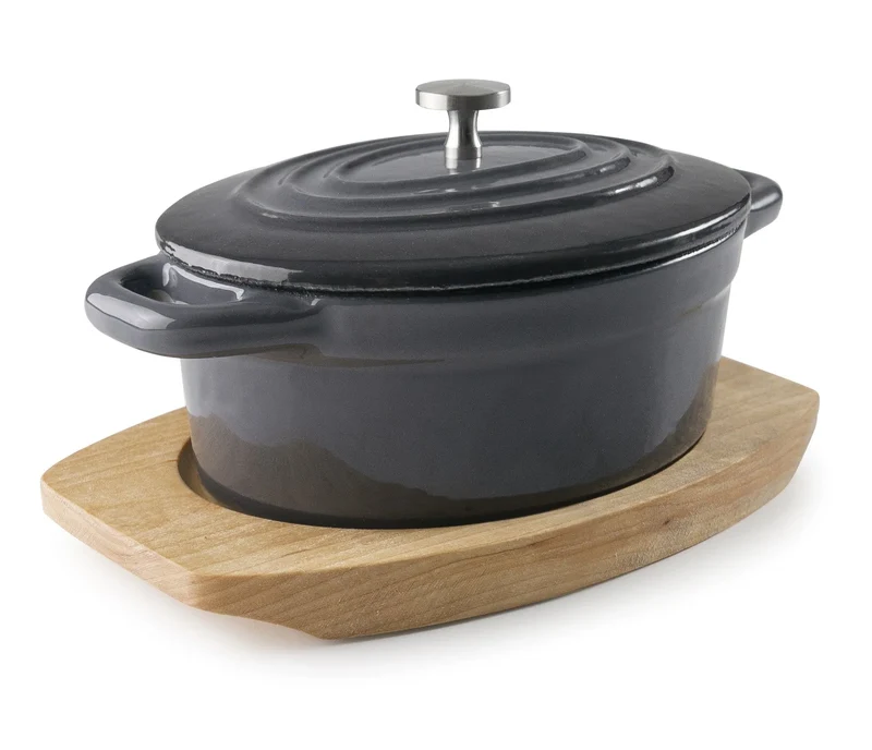Mini caçarola oval LACOR com tampa cinza Magma 25847