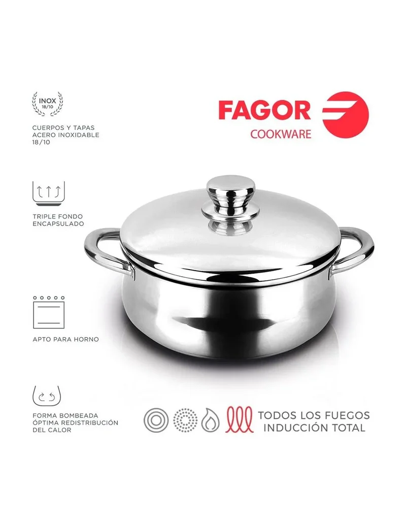FAGOR Panela SILVERINOX + Tampa Ø28