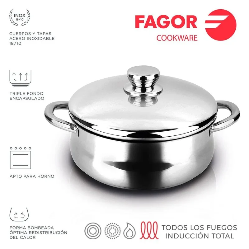 FAGOR Panela SILVERINOX + Tampa Ø20