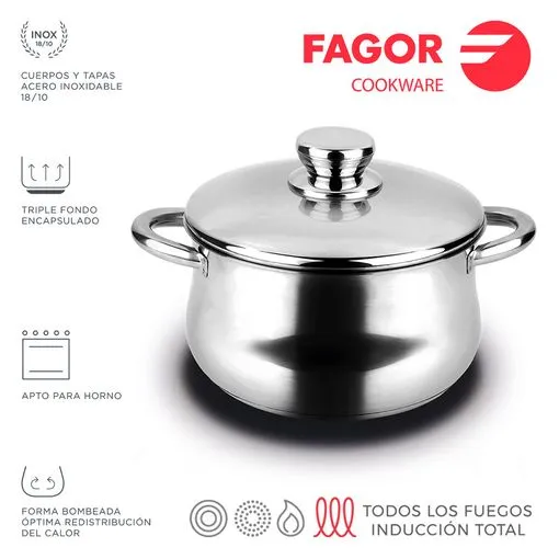 FAGOR Panela SILVERINOX + Tampa Ø20