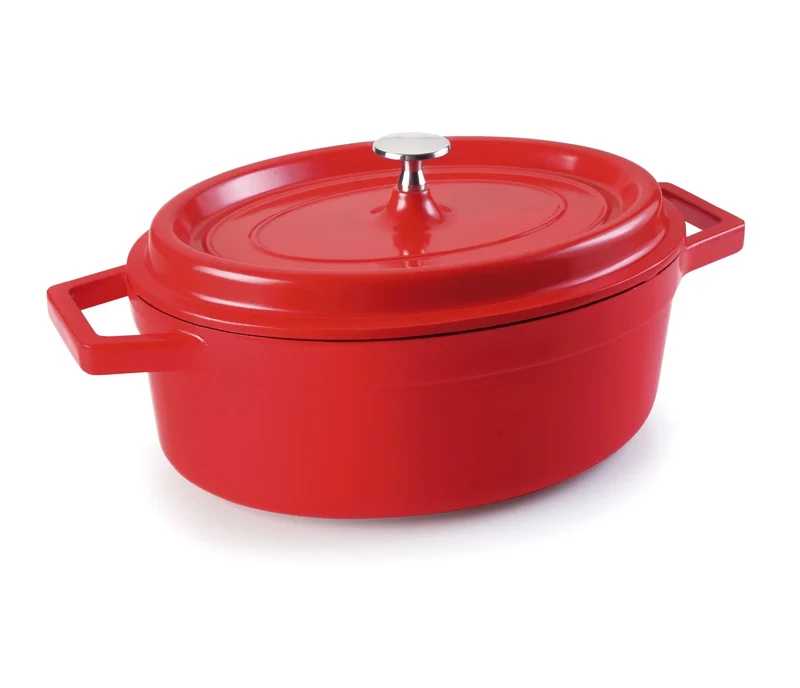 Cocotte oval com tampa vermelha da LACOR 25927