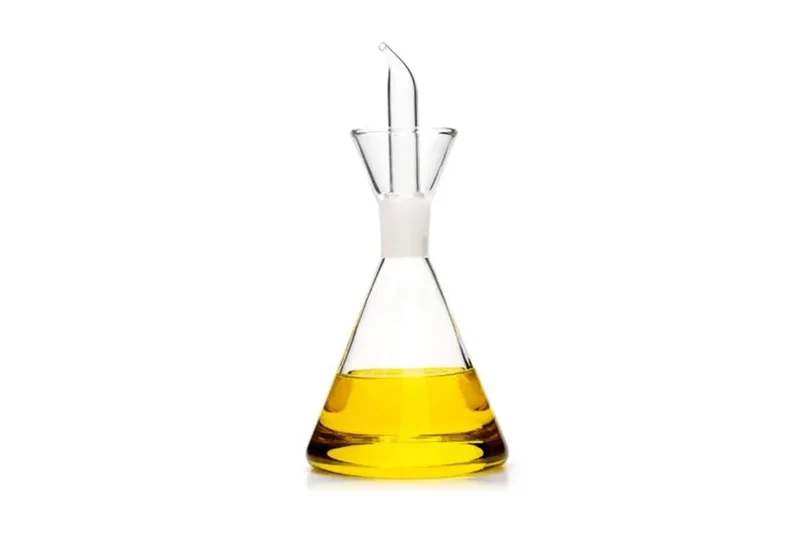 ALZA ARBEQUINA azeiteira de proveta de cristal 500ml.