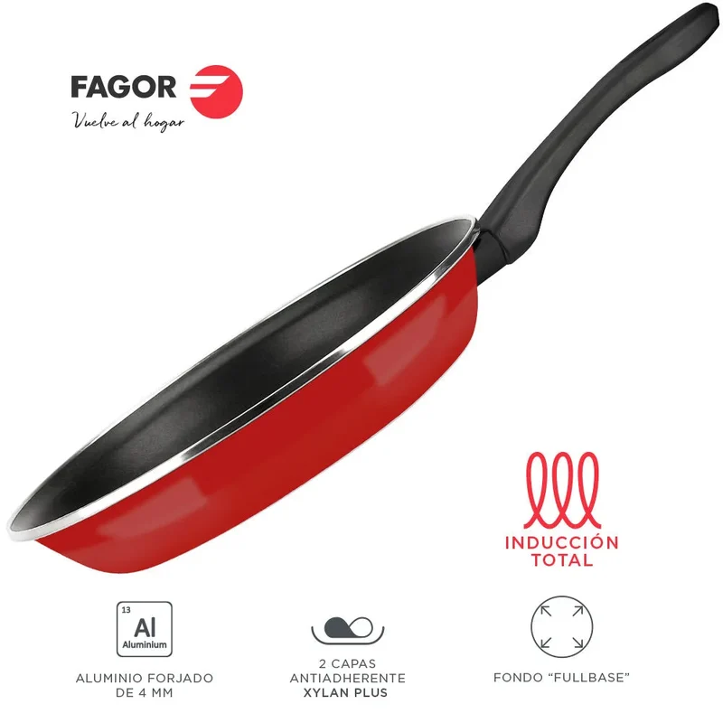 FAGOR Frigideira OPTIMAX Ø26 vermelho fosco