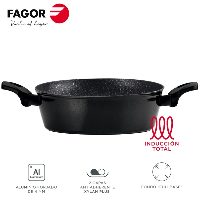 FAGOR Panela VIVANT Preta Ø24 sem tampa
