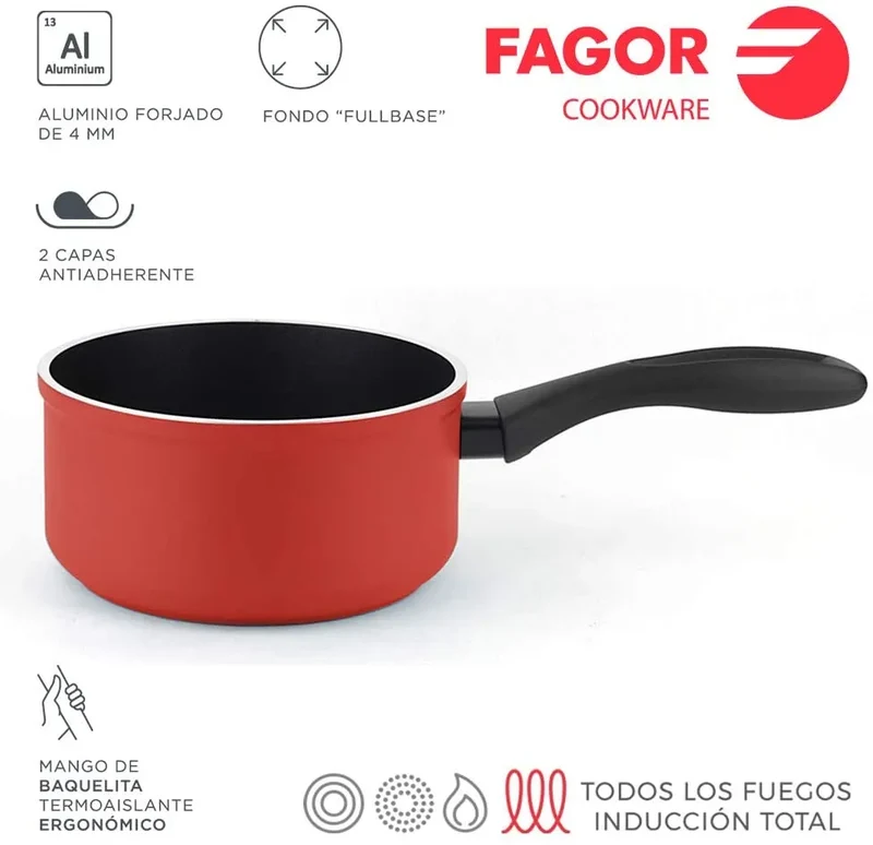 FAGOR Panela MAXIMA Vermelha Ø16