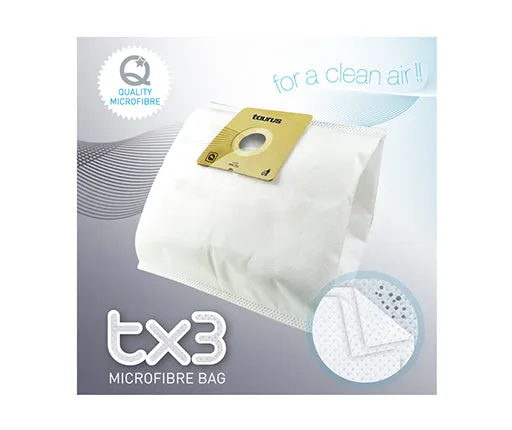 Bolsas de microfibra 3L para aspirador Taurus TX3 pack 4 unid. 999174000