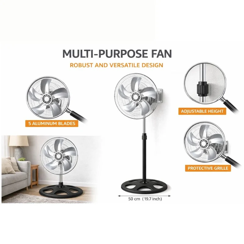 Cecaro Group Ventilatore a Piantana 3 in 1 75W