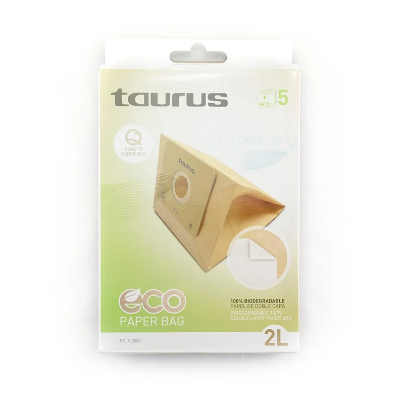 Pack de sacos de papel de 2L para aspirador com saco Taurus 999193000