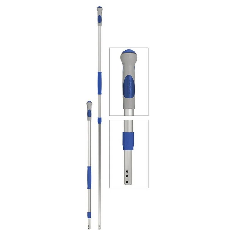MANICO ALLUMINIO ANODIZZATO TELESCOPICO 2 PEZZI ALLUNGABILE DA 102 A 184 CM.