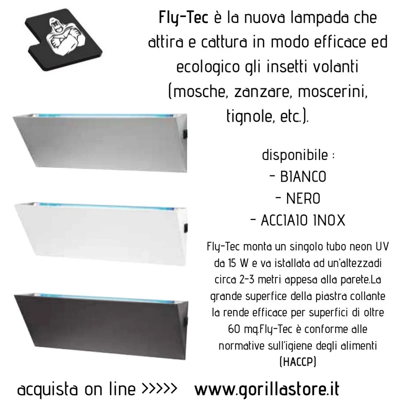FLY-TEC LAMPADA LUCE UV CATTURA INSETTI