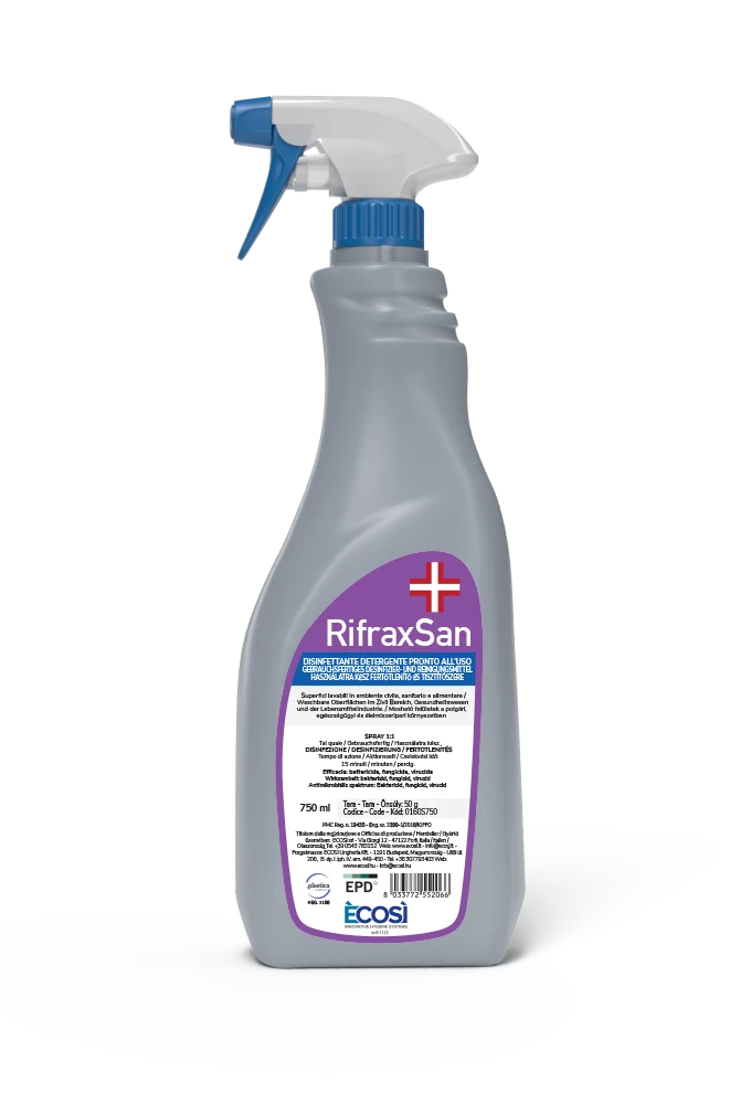 RIFRAXSAN Disinfettante Detergente Profumato con Trigger – Pronto all'Uso 750ml
