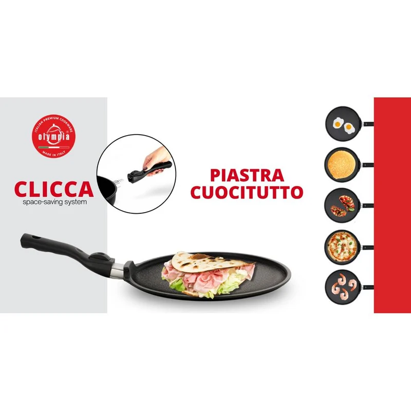 🔥🍳 PIASTRA CUOCITUTTO HARD COOK 30cm (MANICO ESTRAIBILE) MADE ITALY