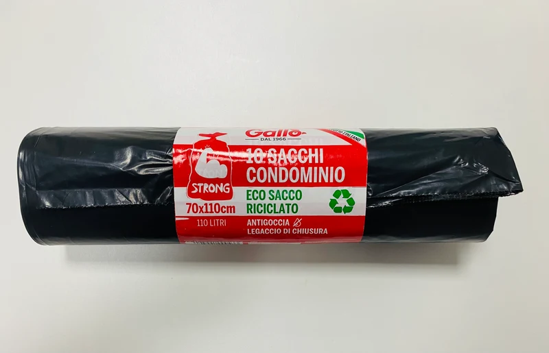 SACCHI NERI A ROTOLO 70X110 RT.10PZ DOPPIO STRATO