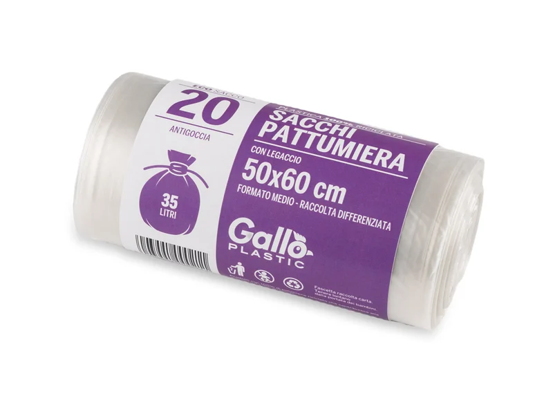 SACCHI TRASPARENTI 50X60 ROTOLO 20 PEZZI GALLO PLASTIC