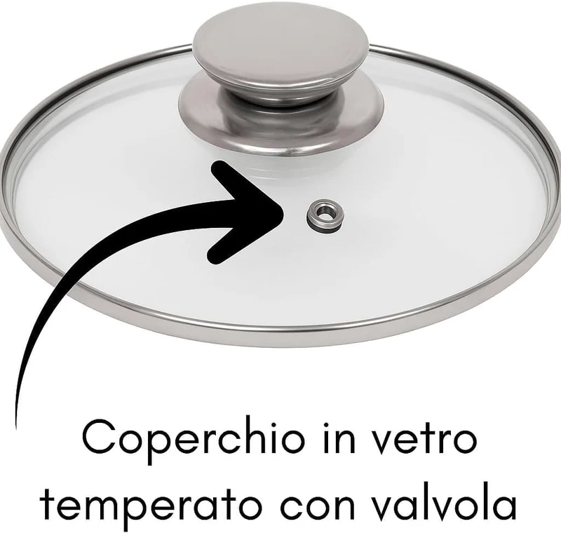 Cecaro Group - Set Batteria di Pentole in Acciaio Inox 12 Pezzi ad Induzione