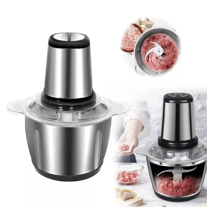 Cecaro Group - Tritatutto Elettrico 3 Litri in Acciaio con 3 Lame