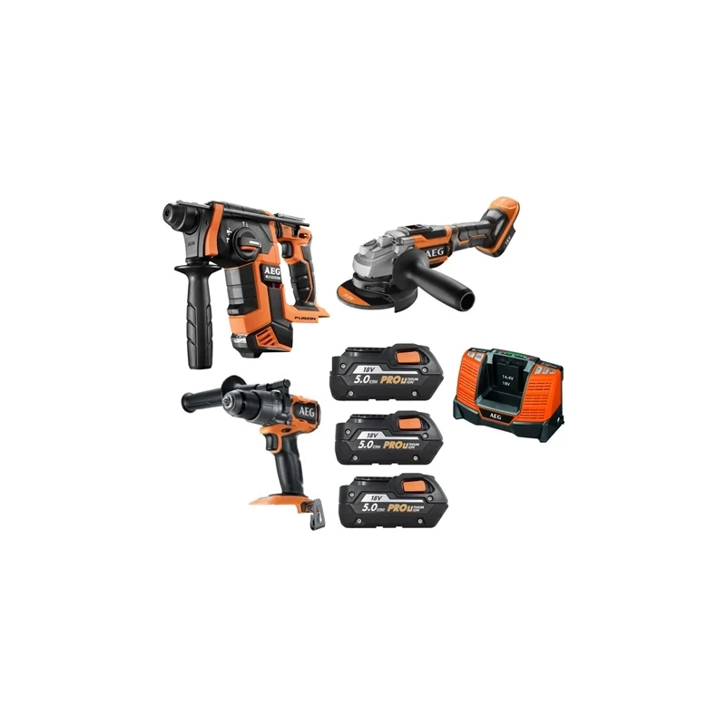 Kit tassellatore, trapano e smerigliatrice 18V