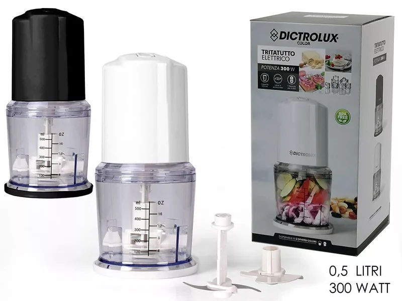 Dictrolux Tritatutto Elettrico 500ml Mini Robot da Cucina