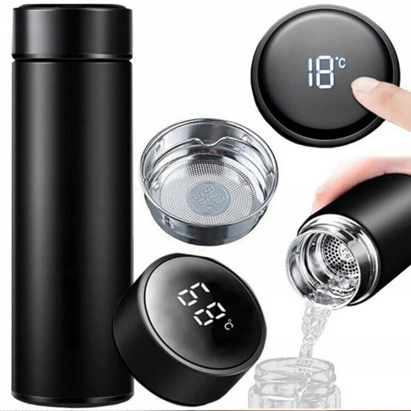 Cecaro Group - Thermos Digitale Borraccia Termica 180ml con Tappo Antiperdita