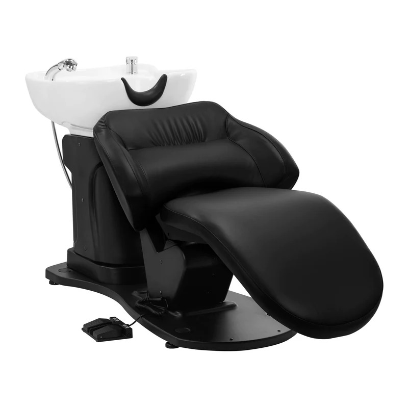 Lavatesta Elettrico Professionale Relax in Ecopelle | TRYCHO (Nero)