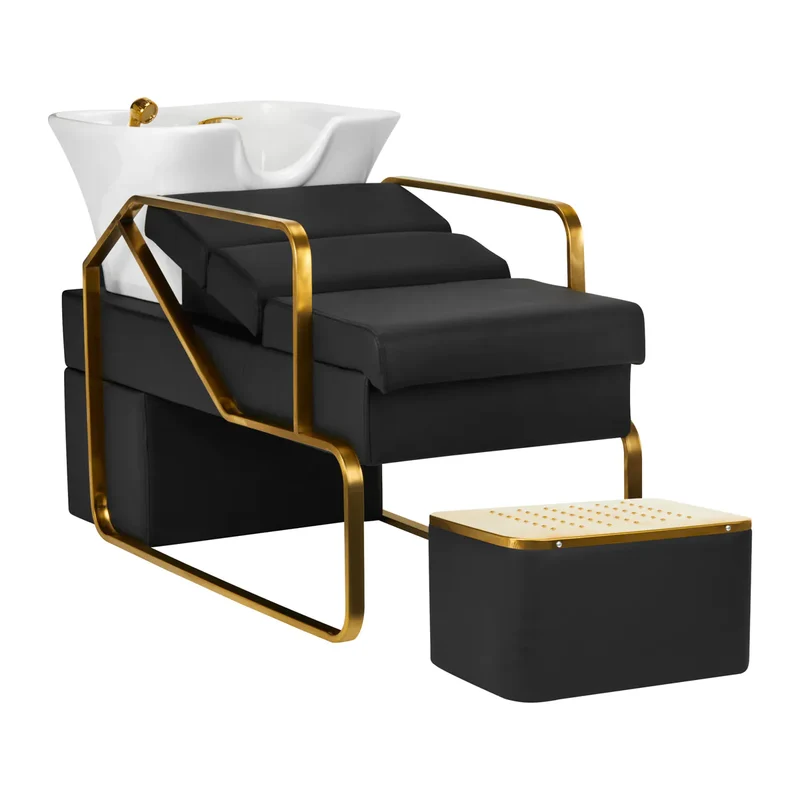 Lavatesta Professionale Design Ergonomico | EMMA (Nero Oro)