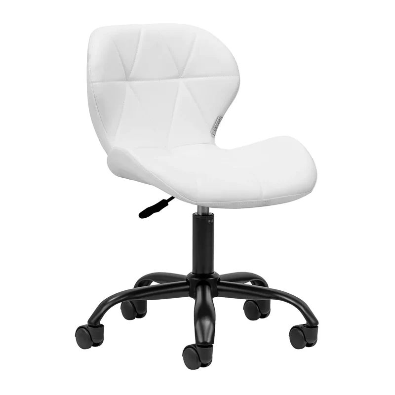 Sgabello Estetico Professionale con Schienale Ergonomico e Ruote Girevoli | QS-06B (Bianco)