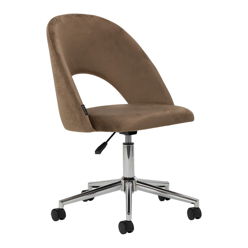 Poltrona girevole ergonomica in velluto per salone | ARCO (marrone)